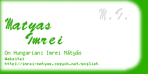 matyas imrei business card